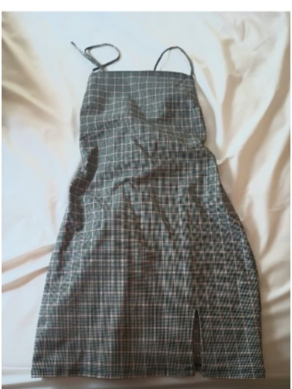 Coral/Grey plaid mini dress